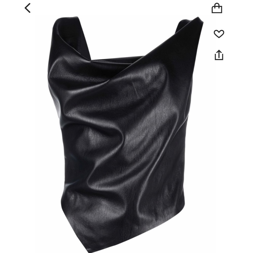 Nanushka- Vegan Leather Drape Petra Top. Current Season NWT size M